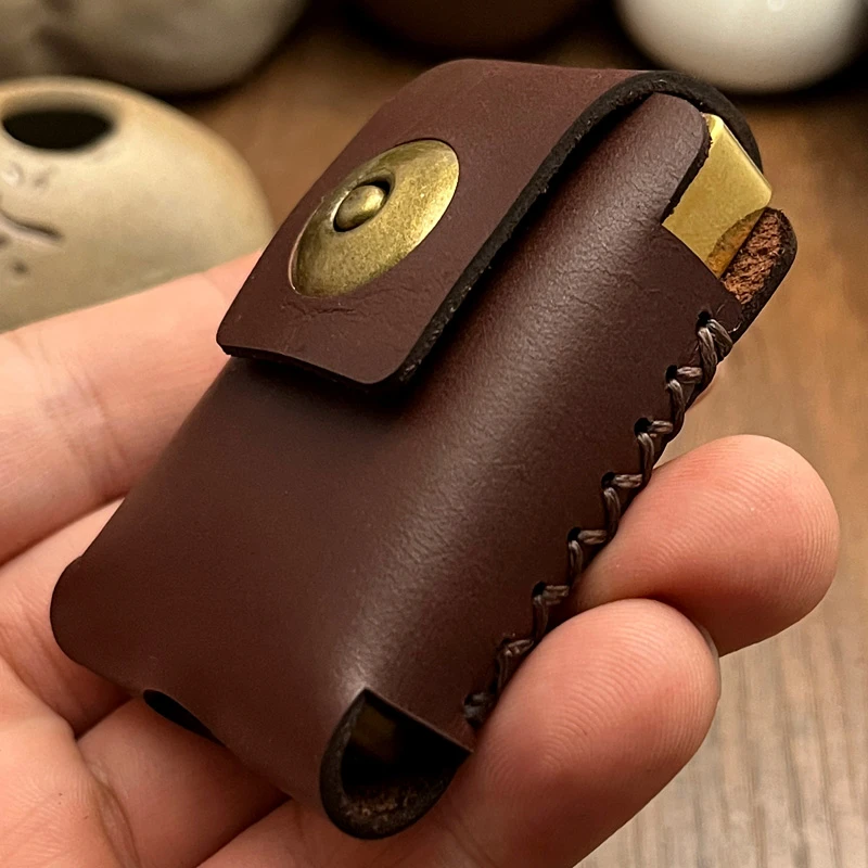 佐罗ZL8打火机皮套疯马皮头层牛皮复古风可穿皮量身定制手工