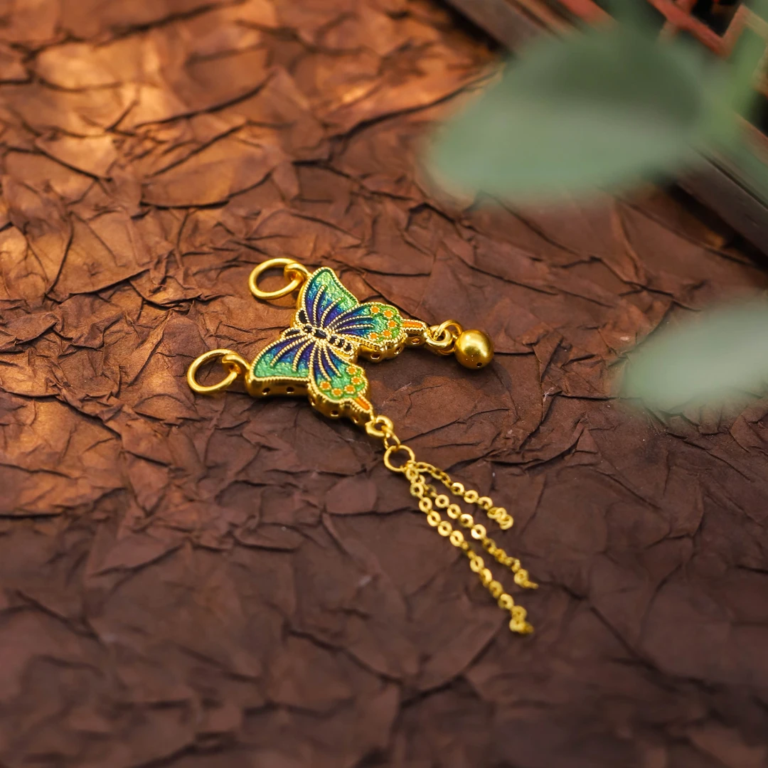 福满圆珠宝3 足金双面蝴蝶吊坠（送合金链） 多样性发一件