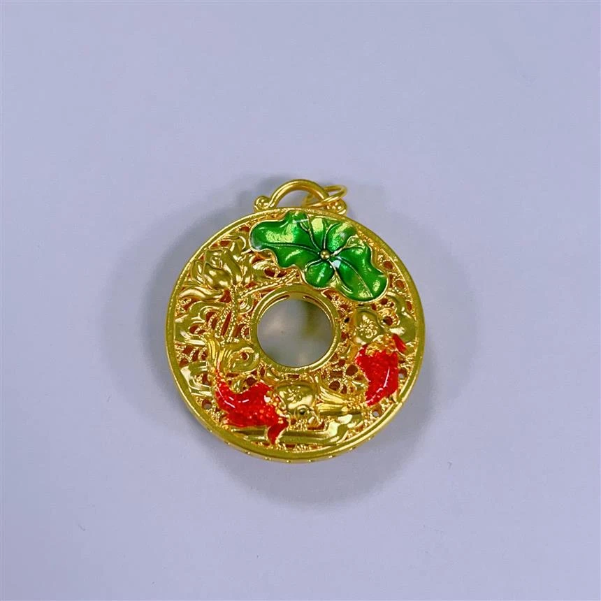 福满圆珠宝1 足金 锦鲤平安扣吊坠（送合金链）