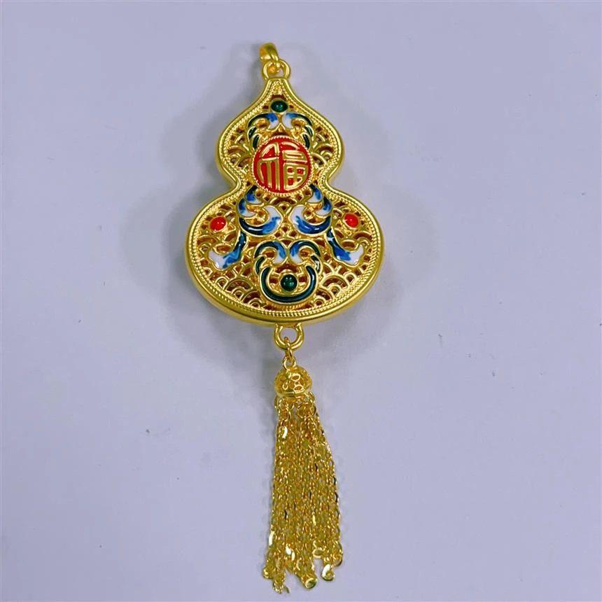 福满圆珠宝3 足金 无氰青花福字葫芦吊坠