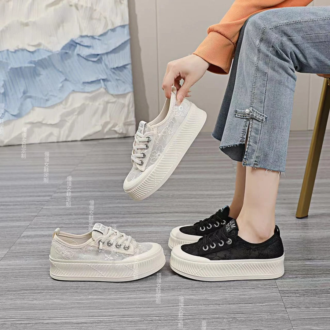 【国风】女鞋2024新时尚百搭ins厚底软底透气潮鞋夏饼干鞋潮流8828