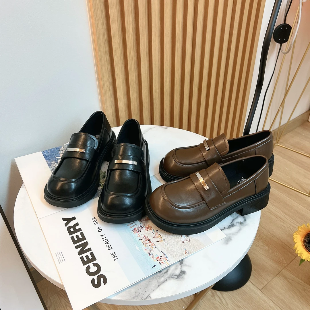 【软到爆】2024圆头软底乐福鞋女鞋厚底乐福时尚百搭外穿662