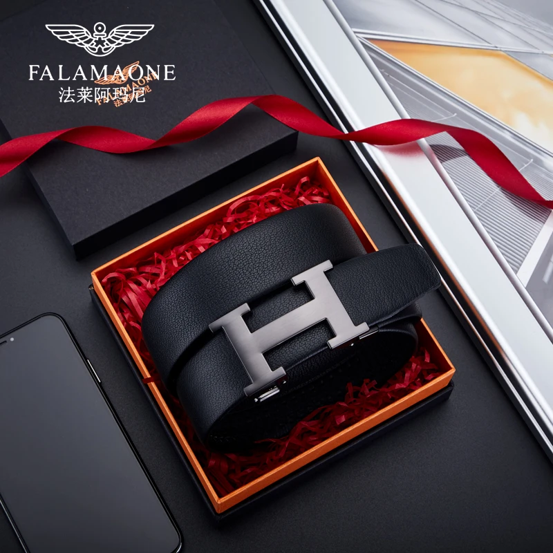 法莱阿玛尼腰带男款高档商务男士真皮皮带自动扣款送父亲实用礼物