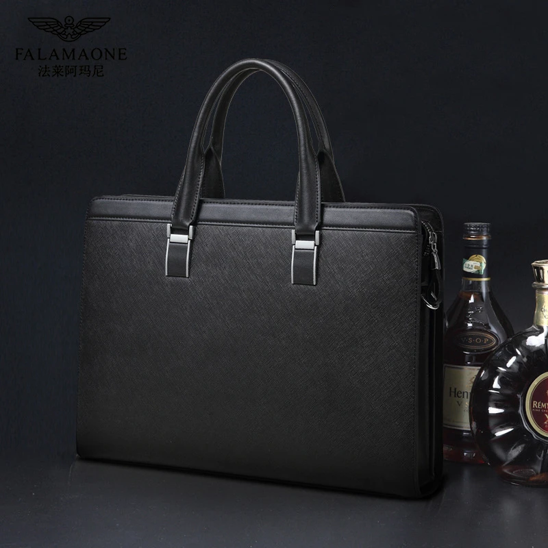 法莱阿玛尼男款真皮商务公文包2025新款爆款高档斜挎包轻奢单肩包