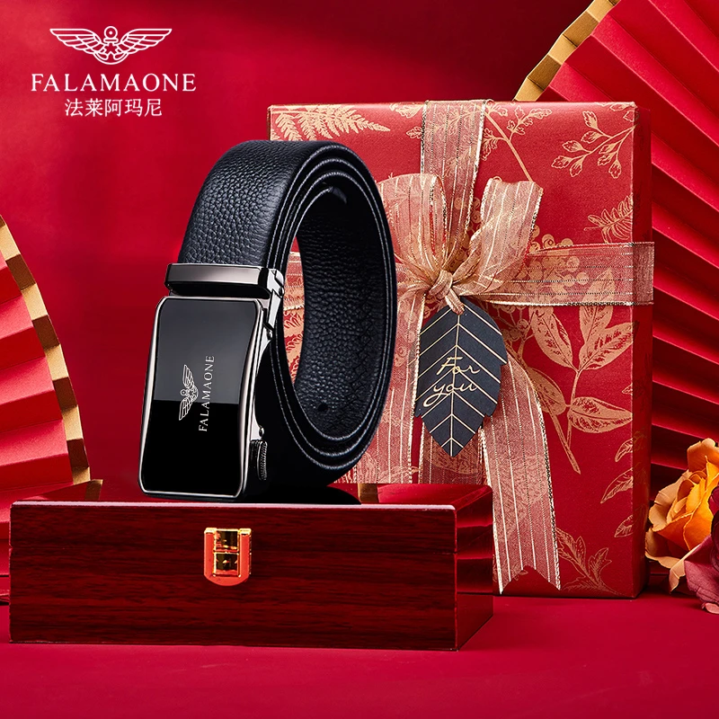 【蛇年好物】2025新款法莱阿玛尼男士真牛皮自动扣皮带百搭时尚裤带