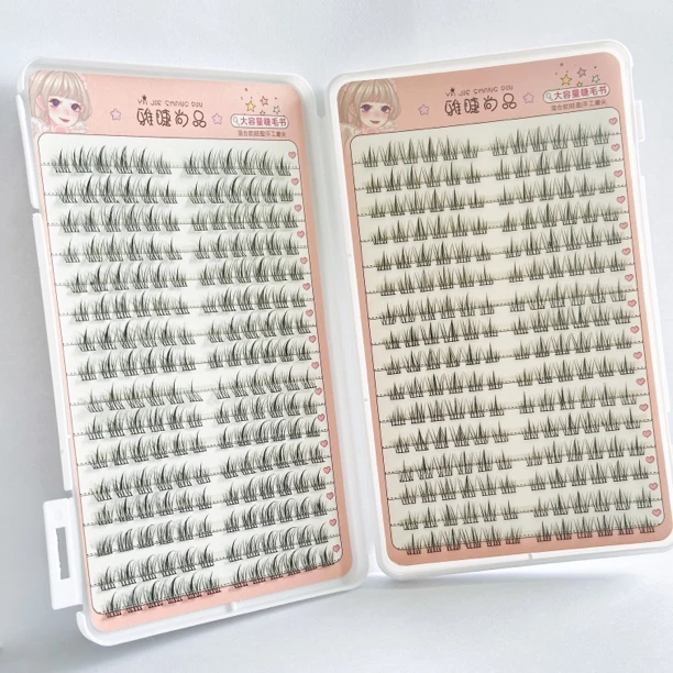 太阳花书大容量细梗仿真超软分段单簇假睫毛胶水款山茶花小雏菊