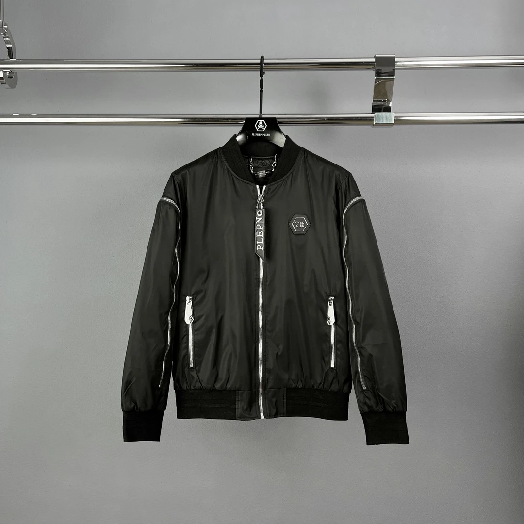 PLIPHPP PLEPN正品PP秋冬拉链拼接暗黑武士男士机车风衣夹克F8827