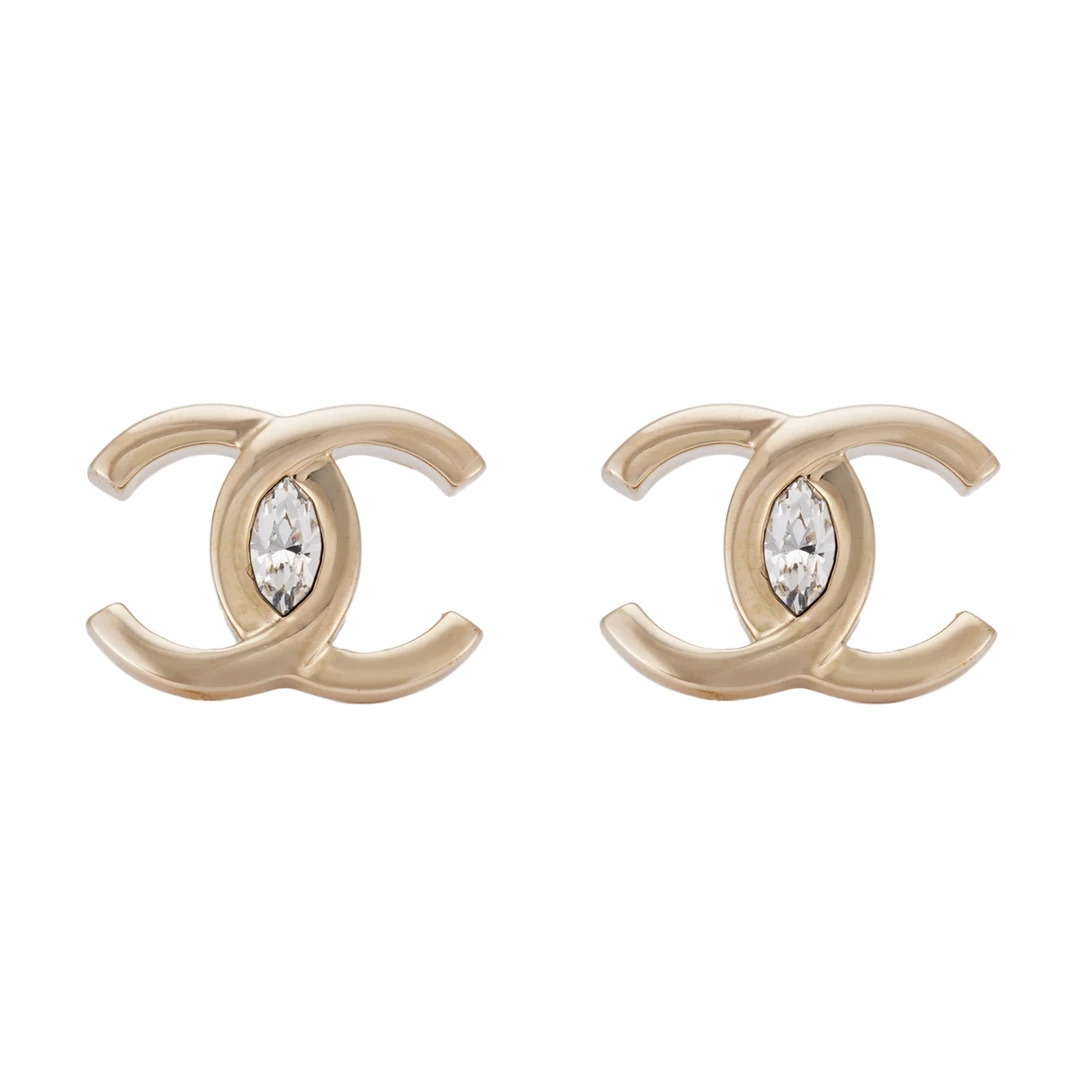 全新未使用 Chanel/香奈儿 耳钉简单带钻双C/公价6500/ss14741/z