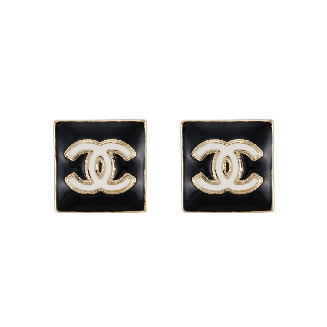 99新 Chanel/香奈儿 耳钉22a黑方块耳钉/市场价4950/JLT006117/z