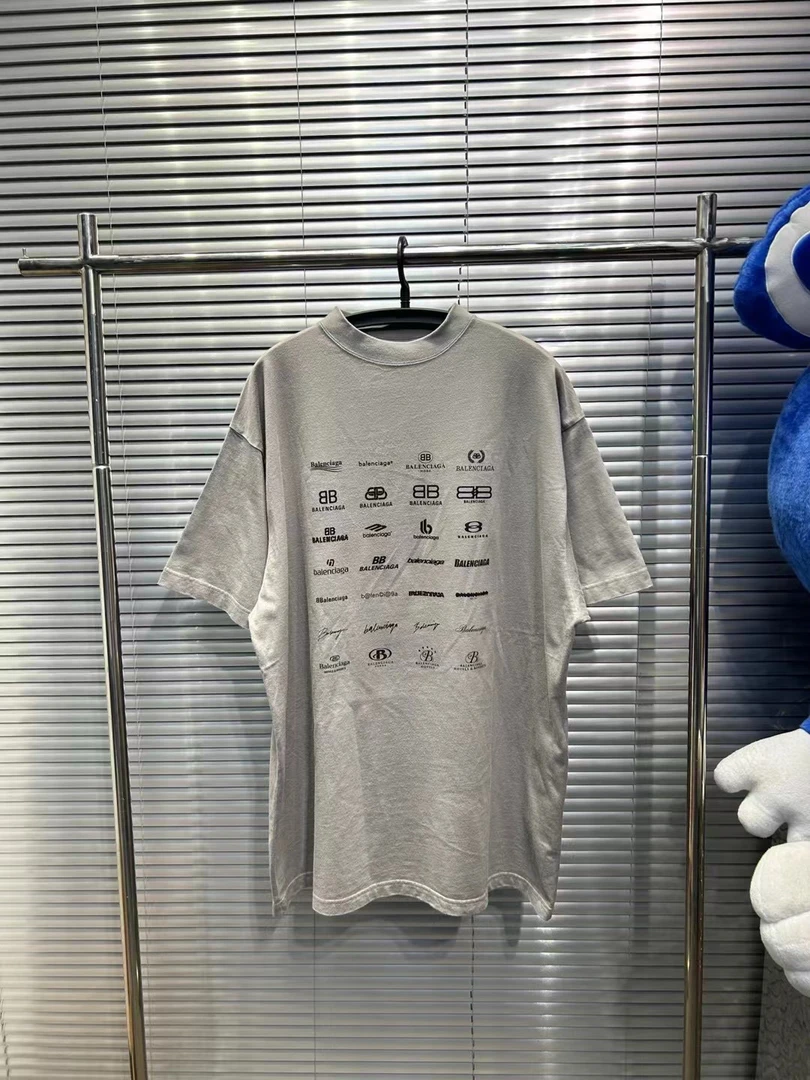 Balenciaga满印多元素灰色短袖/2号/全新/平台4609