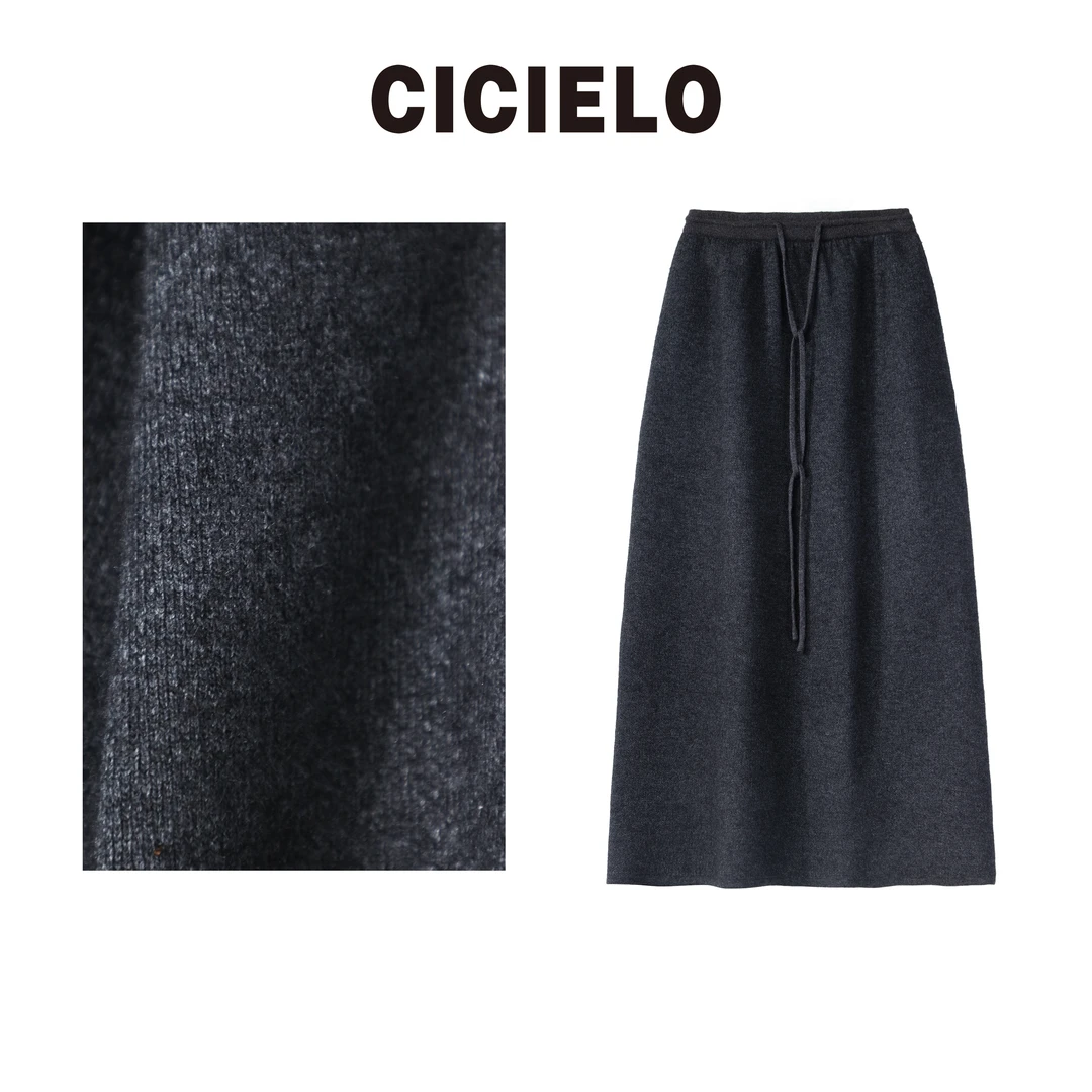 【CICIELO】直筒羊毛百搭潮流秋冬针织裙