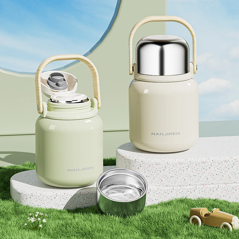 大肚保温杯可爱学生女生大容量便携水杯子316不锈钢户外网红水壶