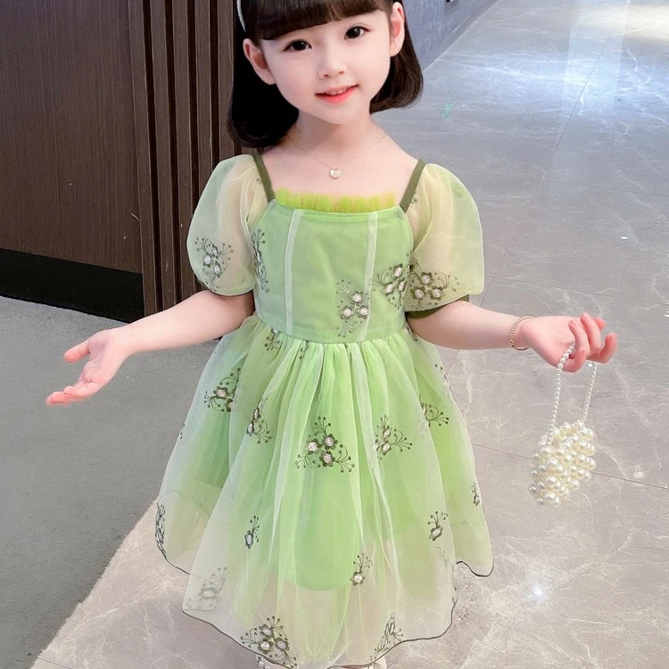 女童网纱连衣裙夏装新款儿童可爱公主裙夏季女宝宝洋气纱裙子