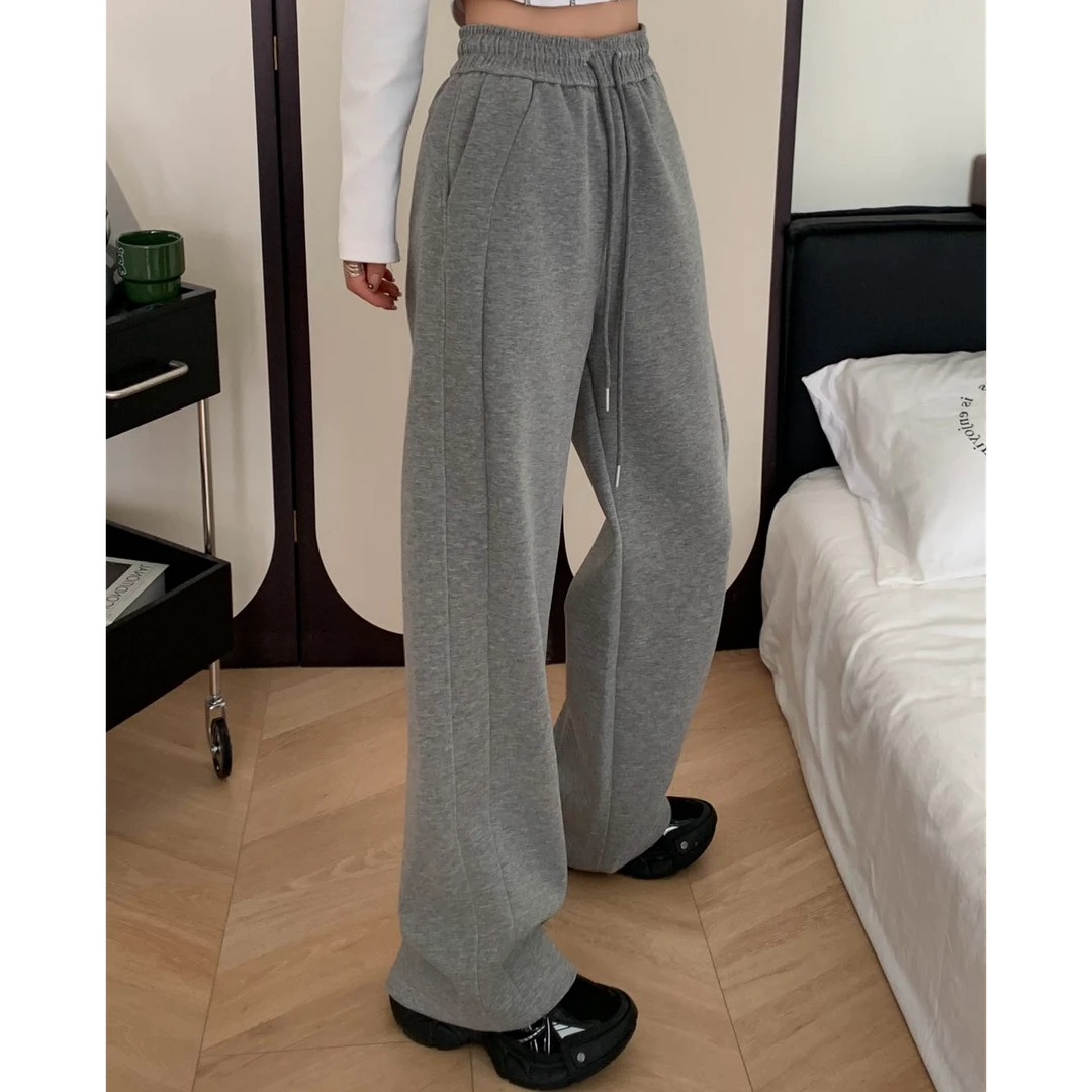 早秋新款女款高腰阔腿裤休闲百搭卫裤显瘦韩版裤子女裤215