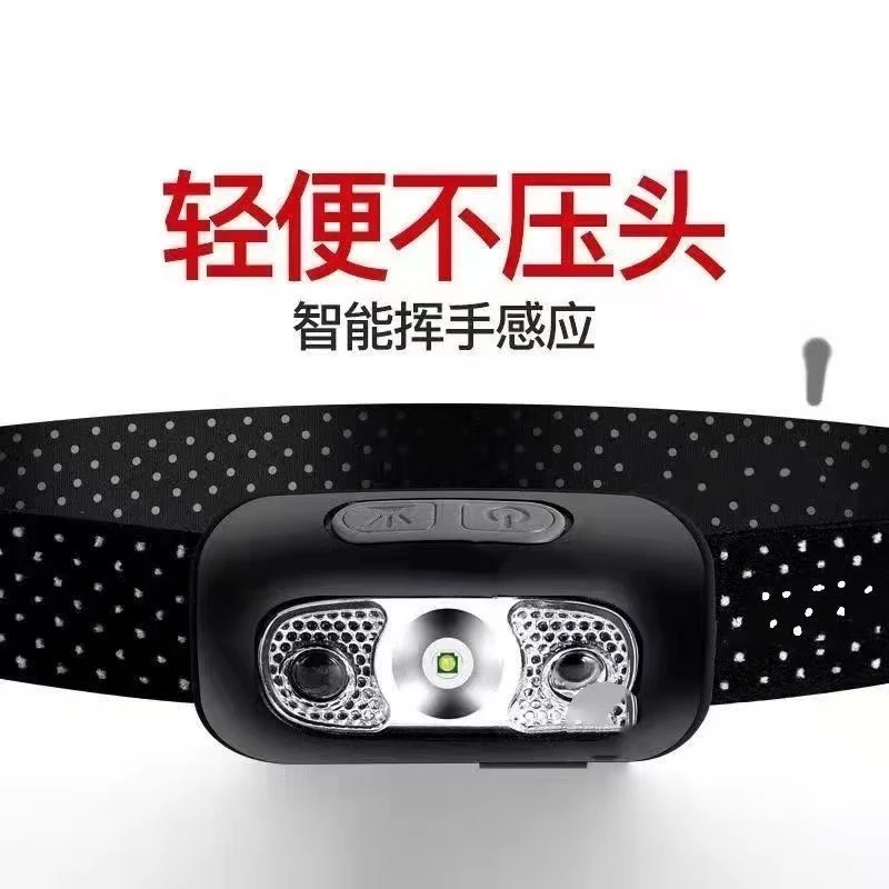 LED头灯超亮可充电头戴式强光感应特亮手电筒小型头灯轻盈高亮