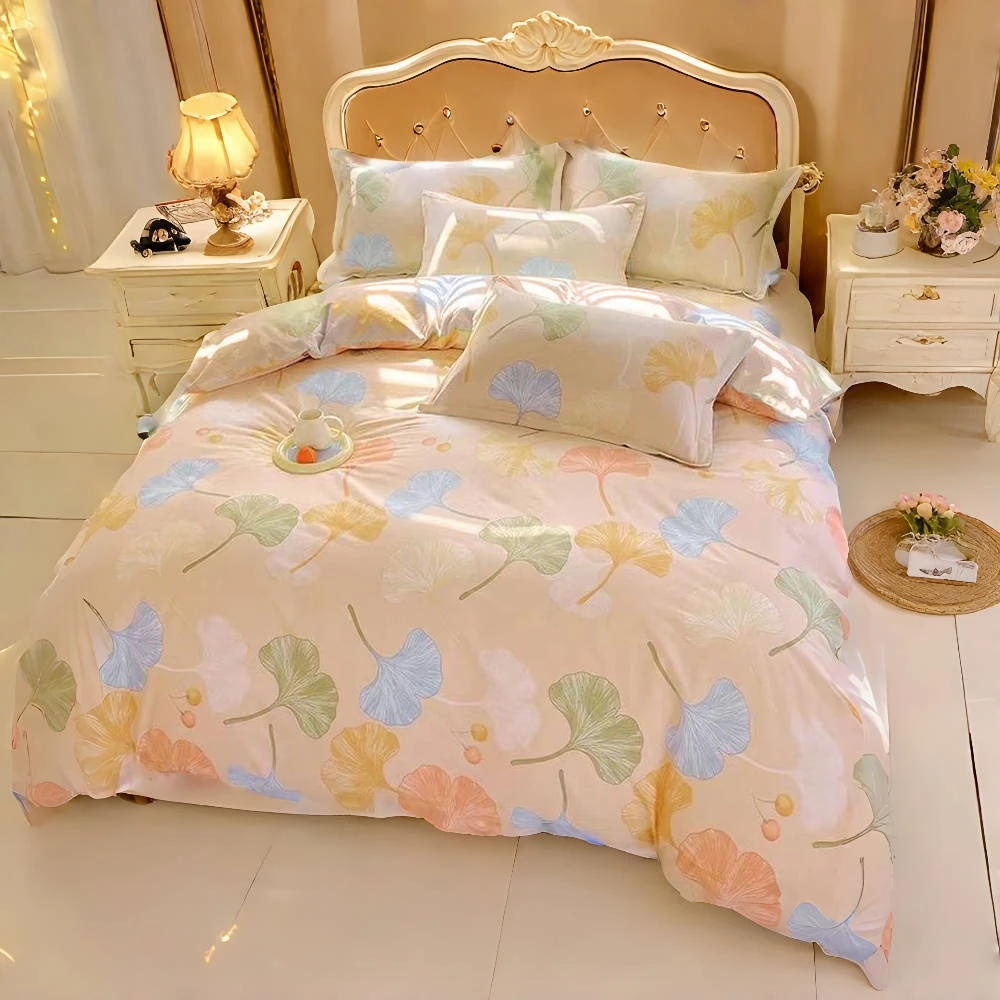 不缩水不起球透气四件套舒适不掉色親膚柔軟新款高支高密春夏双人