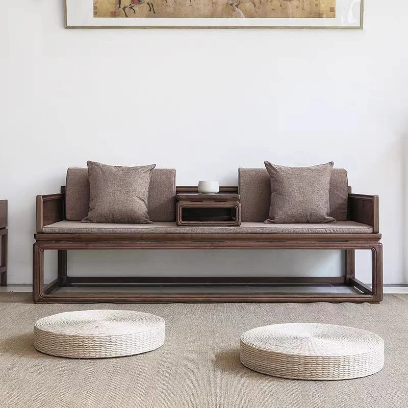 儒鸿新中式罗汉床北美黑胡桃木贵妃榻明式实木全榫卯沙发罗汉床