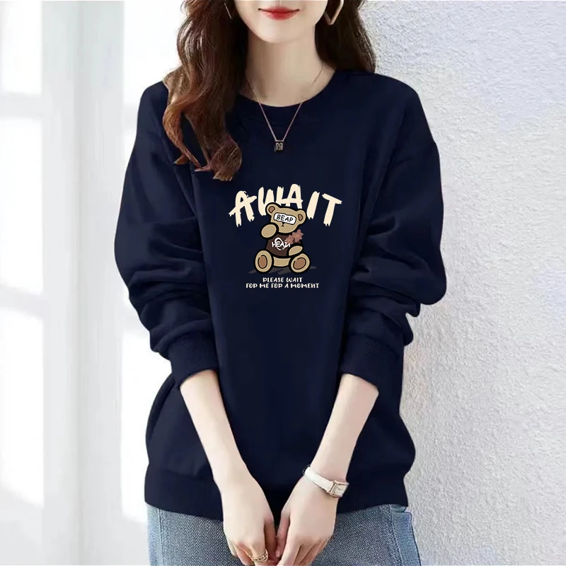 圆领减龄加绒卫衣女秋冬季新款百搭韩版胖mm大码宽松显瘦长袖上衣