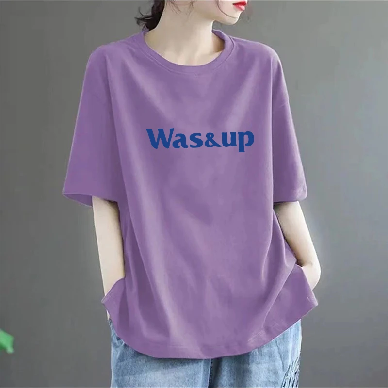 夏季新款微胖mm短袖纯棉T恤洋气大码宽松时尚百搭显瘦休闲女装ins