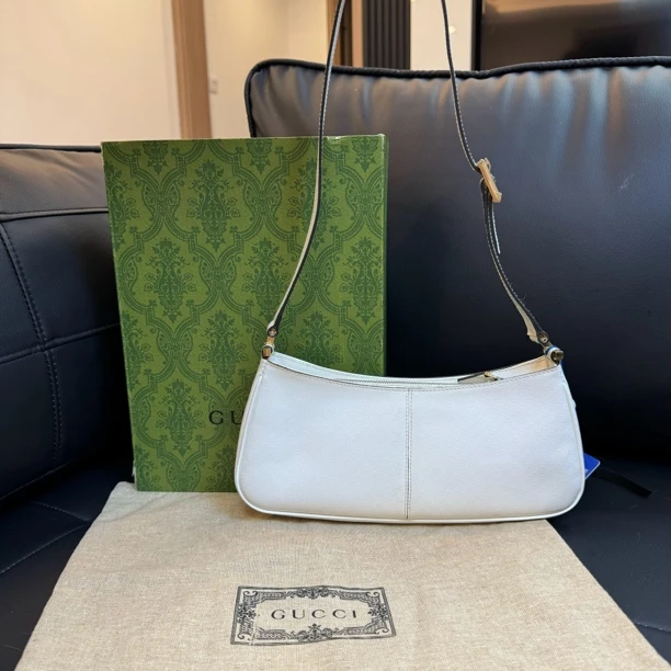 95新 GUCCI/古驰 古驰白色腋下包