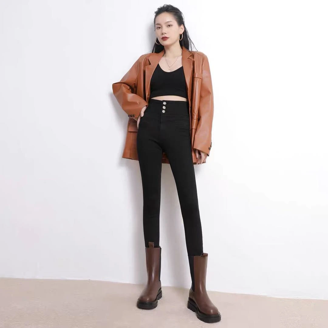 【路飞专属】享瘦三扣水洗小黑裤百搭显瘦外穿裤