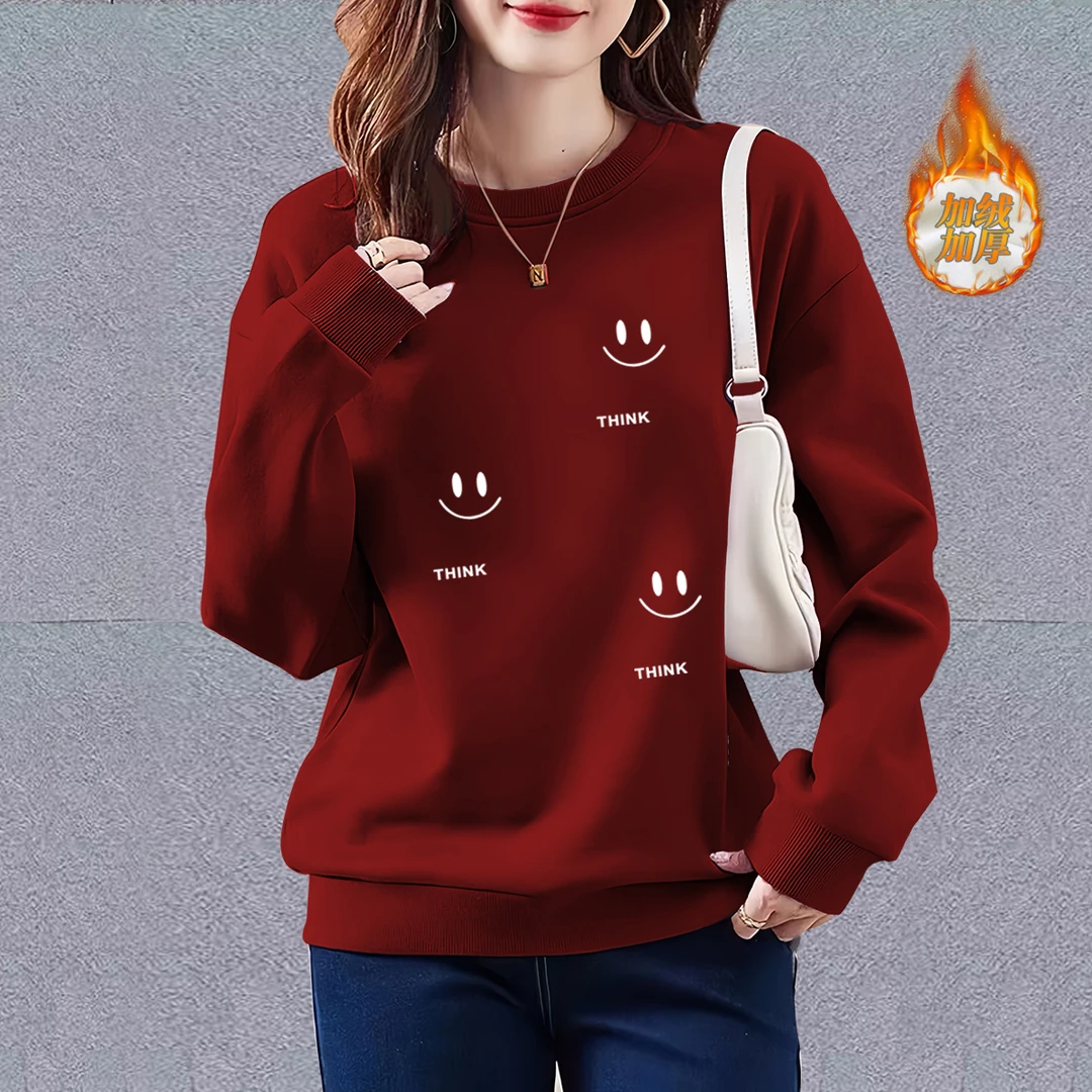 2024新款时尚卫衣潮洋气春秋冬季宽松显瘦百搭圆领长袖上衣外套女