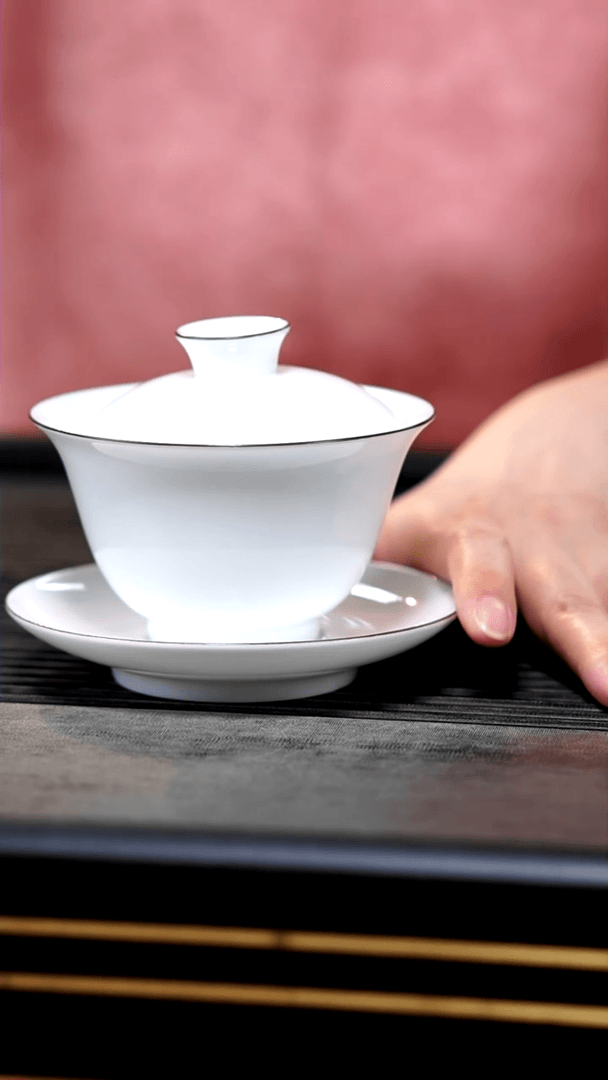 【闪购商品】紫砂茶壶6-微瑕白瓷器三才盖碗160c
