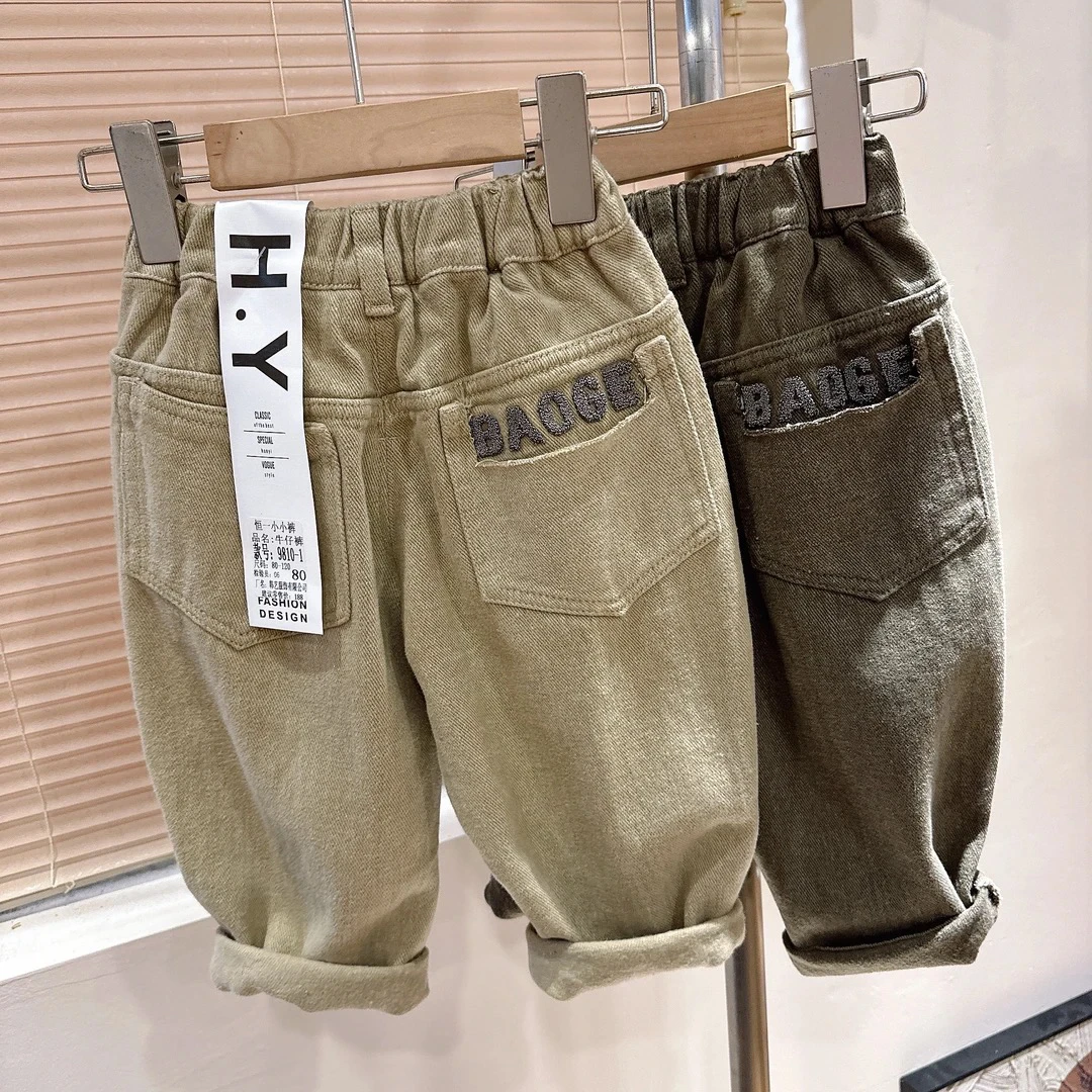 J3-11。9810-1橘子冬款磨毛男女童潮流个性洋气休闲裤子