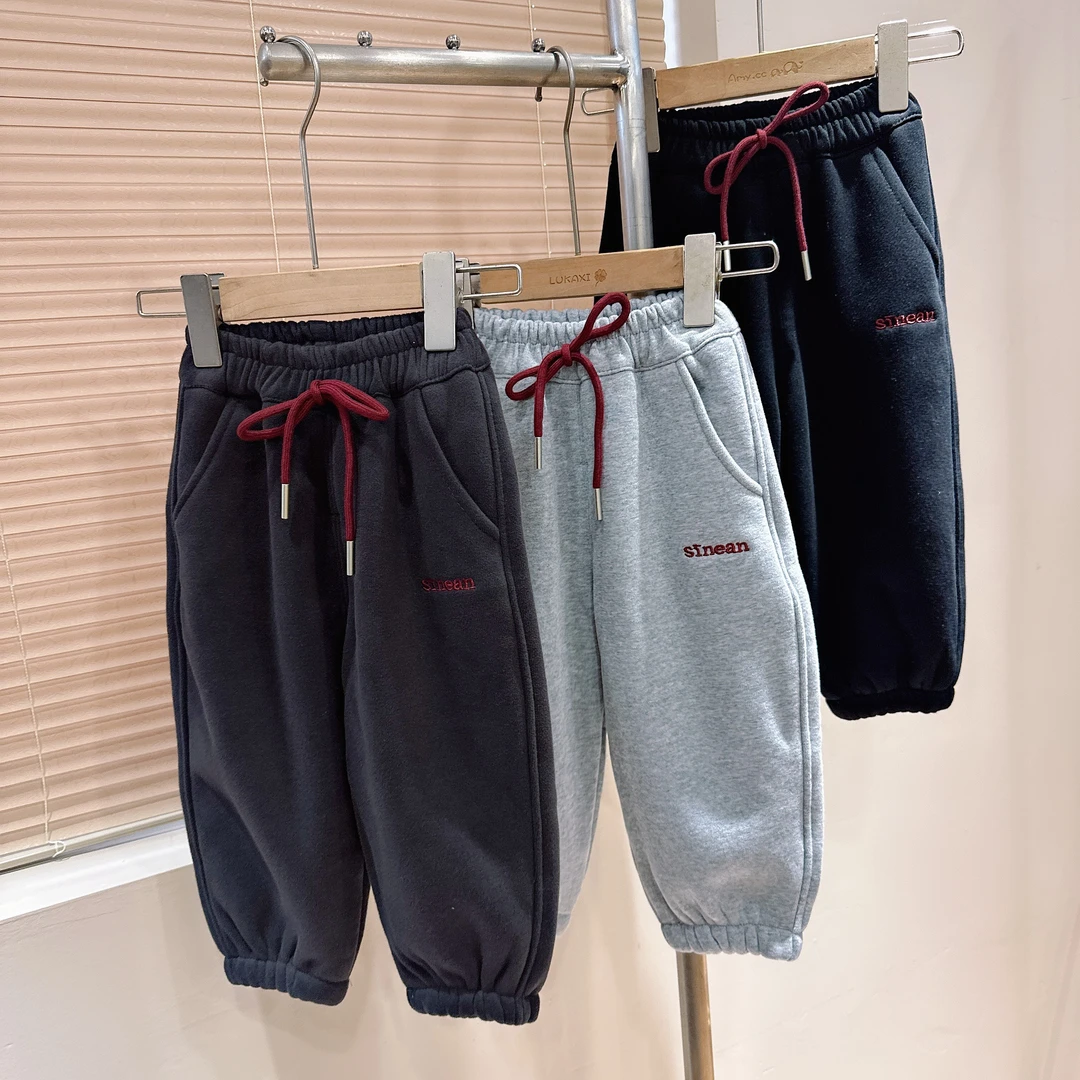 E2-10  。6659橘子冬款一体绒男女童时尚潮流休闲百搭卫裤