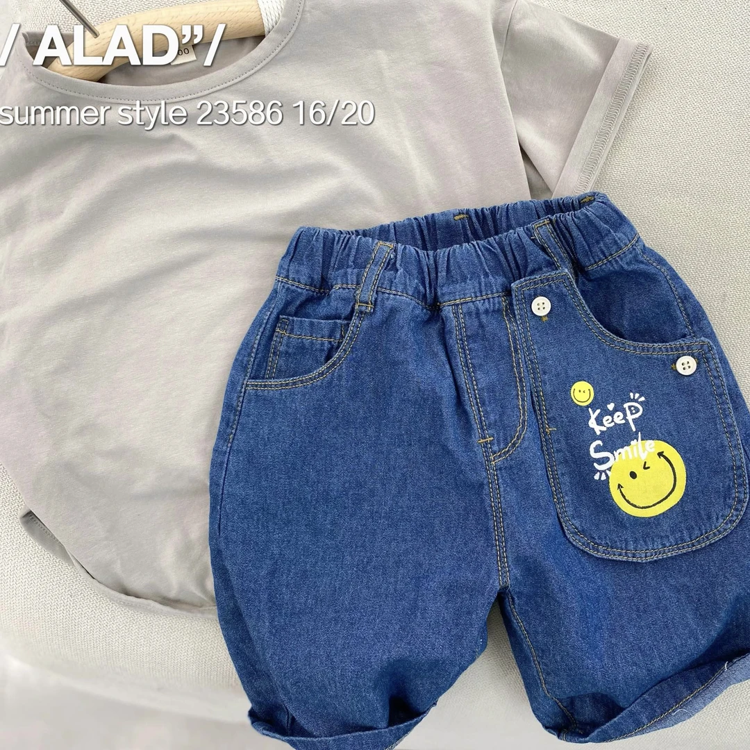 O2-4。23586女童短裤夏天儿童牛仔裤天丝小童夏装男童五分外穿