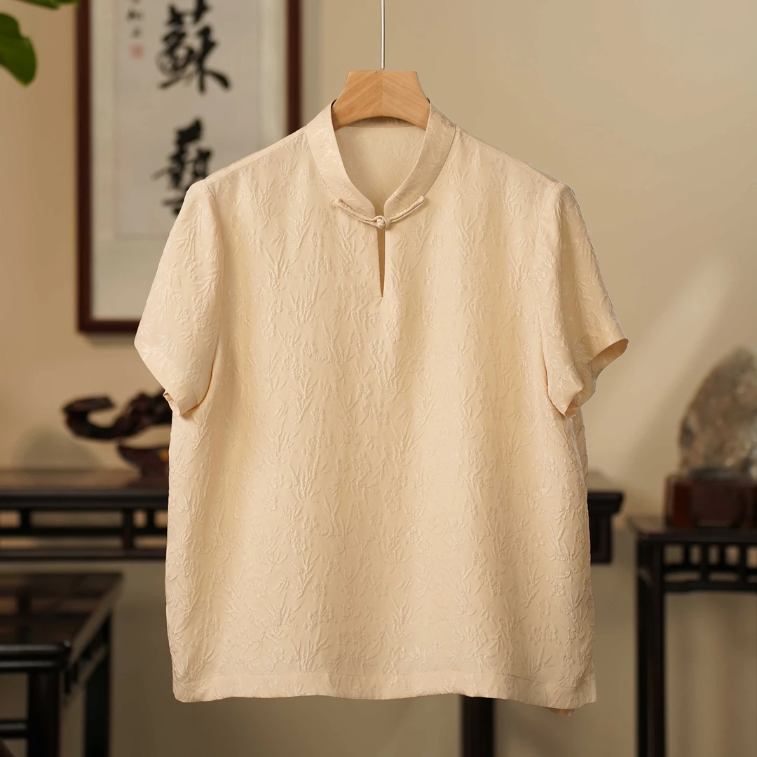 【京华苏艺】满分桑蚕丝国风新中式提花暗纹上衣小外套中国风68430