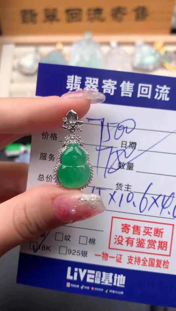 【闪购商品】翡翠颈饰18K金镶嵌00013