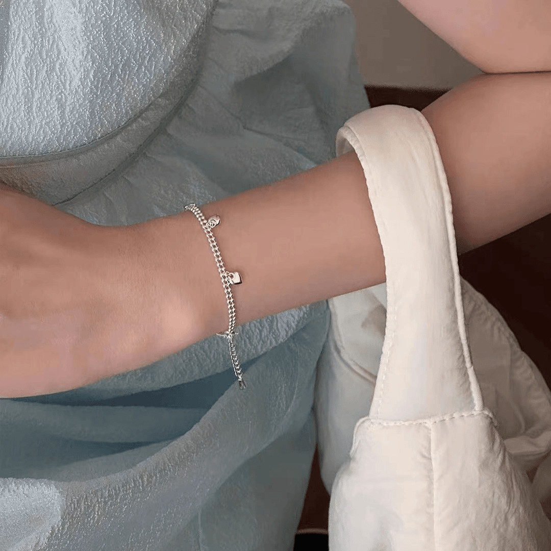 素链流苏爱心手链28426