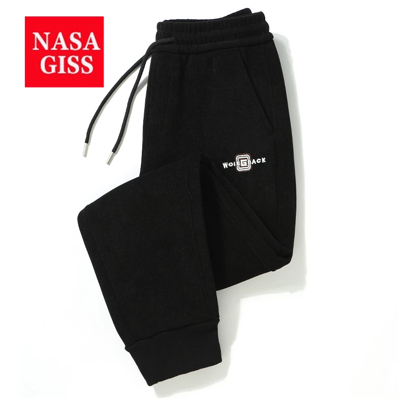 NASAGISS灯芯绒男士卫裤加绒加厚秋冬季百搭休闲裤男长裤宽松纯棉