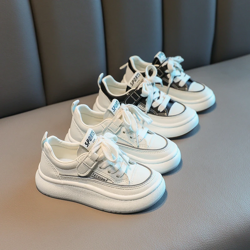 蜡比小星儿童板鞋2024新款男童百搭校园小白鞋女童轻便软底运动鞋