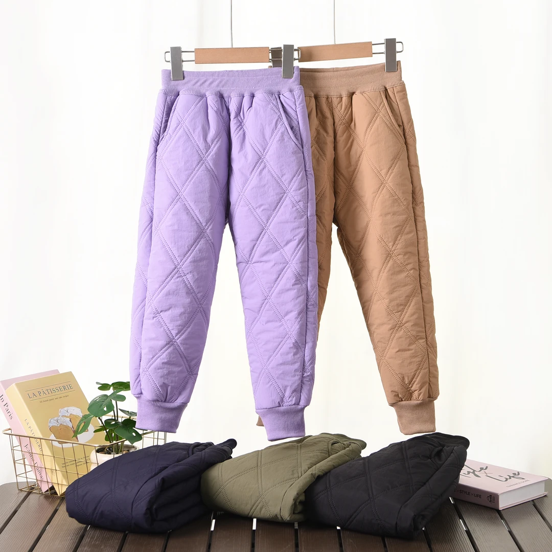 24079儿童校服神裤女童男童休闲外穿加绒加厚秋冬冬季轻薄