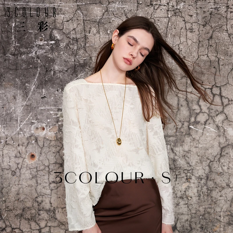 【艳姐霞姐】三彩2024秋季新款重工羽毛小衫剪花流苏一字领dbc
