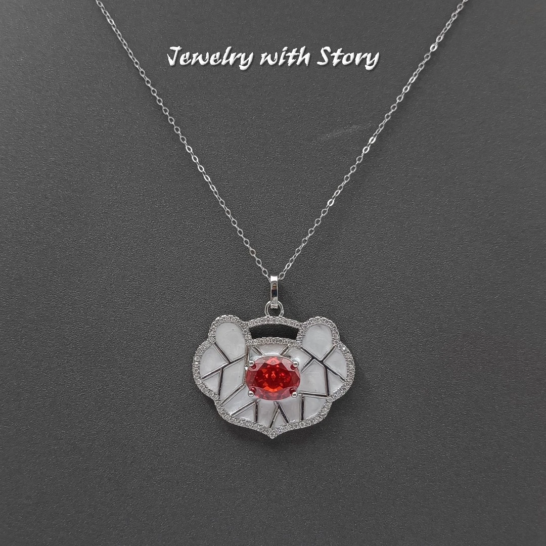 铜合金项链 XS-51446 项链小众百搭气质时尚轻奢镶嵌手工精美坠链