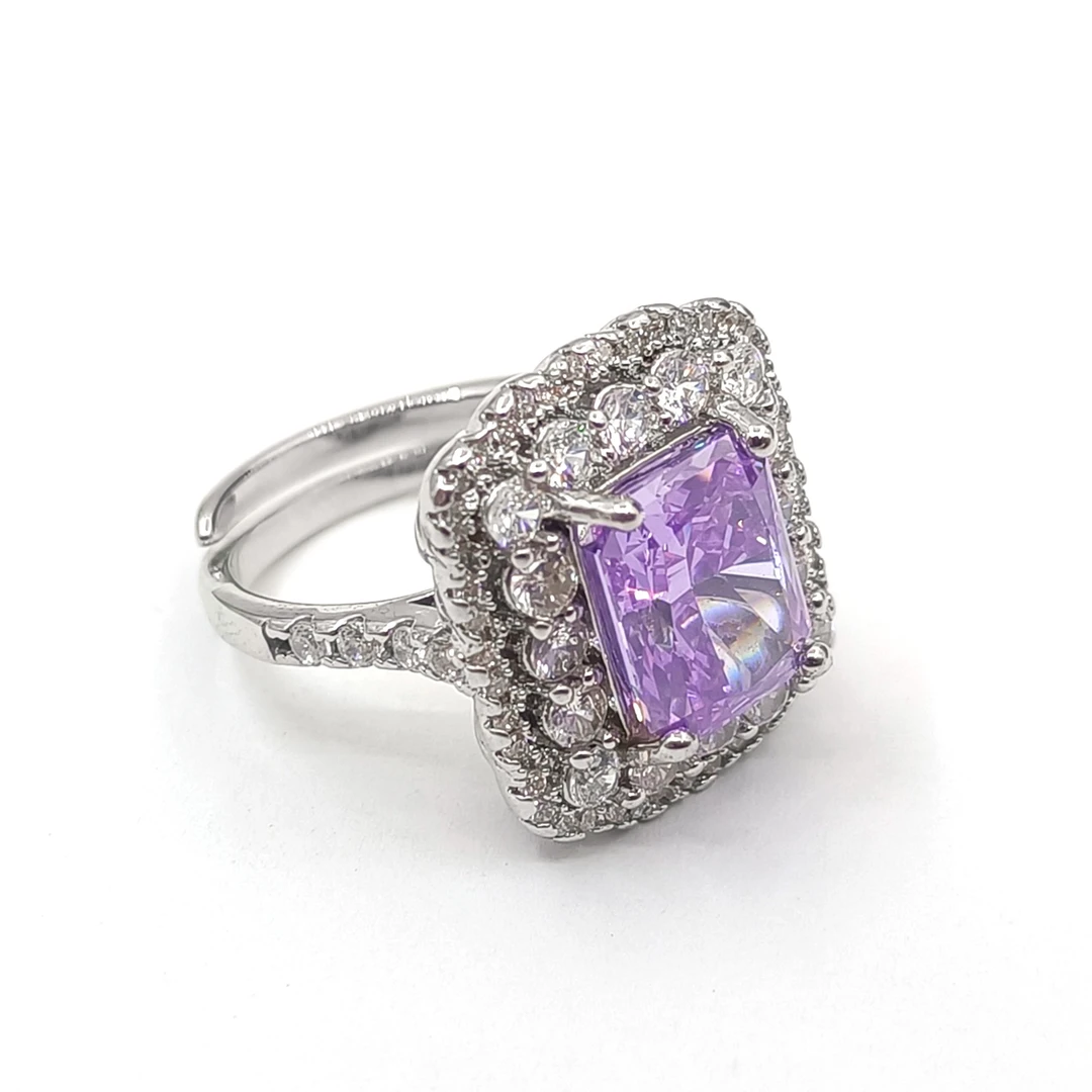 铜合金合成锆石戒指 S2ZSS-34357 戒指轻奢气质时尚简约欧美