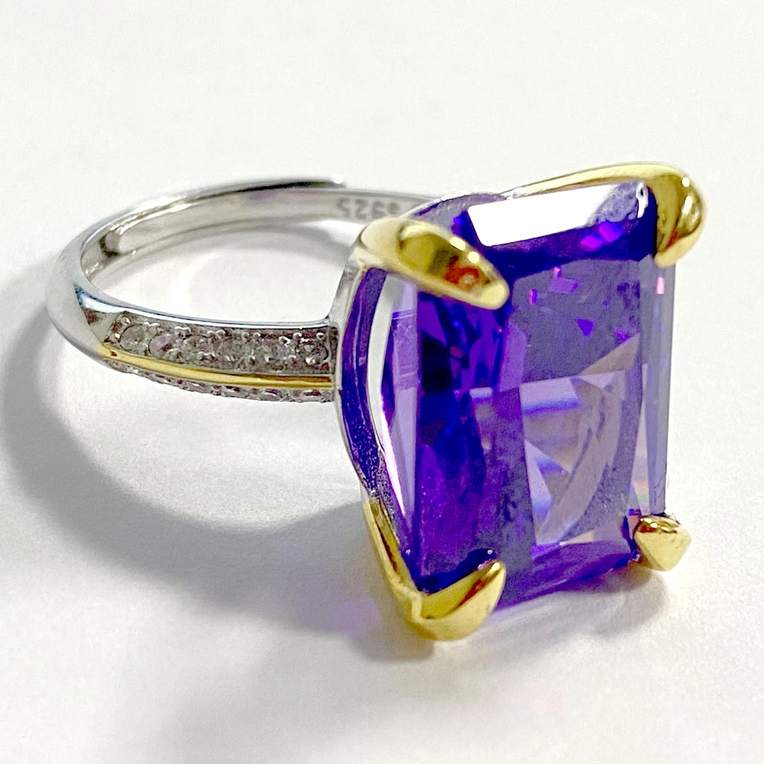 925银合成锆石戒指 A2YK-21123 戒指欧美时尚精致小众