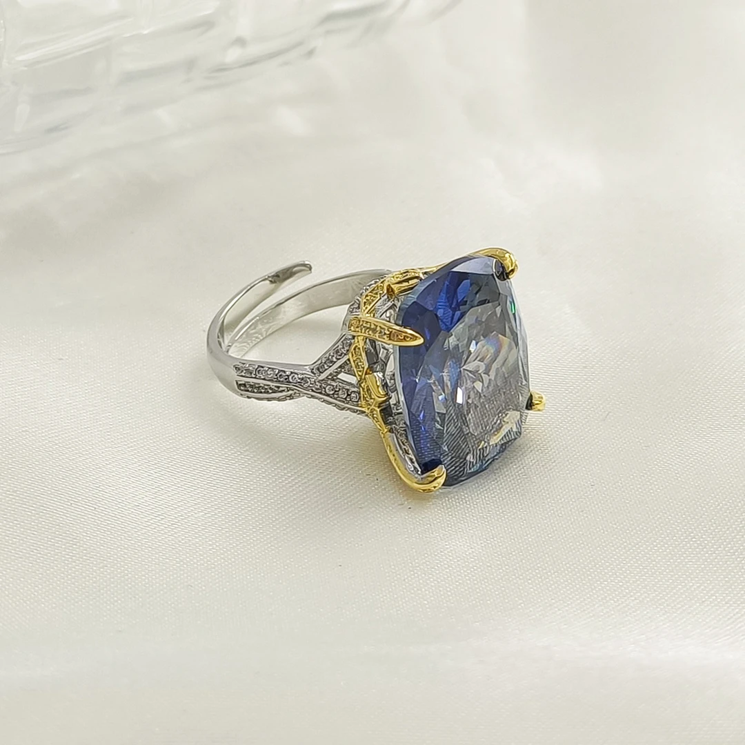 铜合金合成锆石戒指 HSM-54933 戒指气质百搭优雅欧美时尚镶嵌