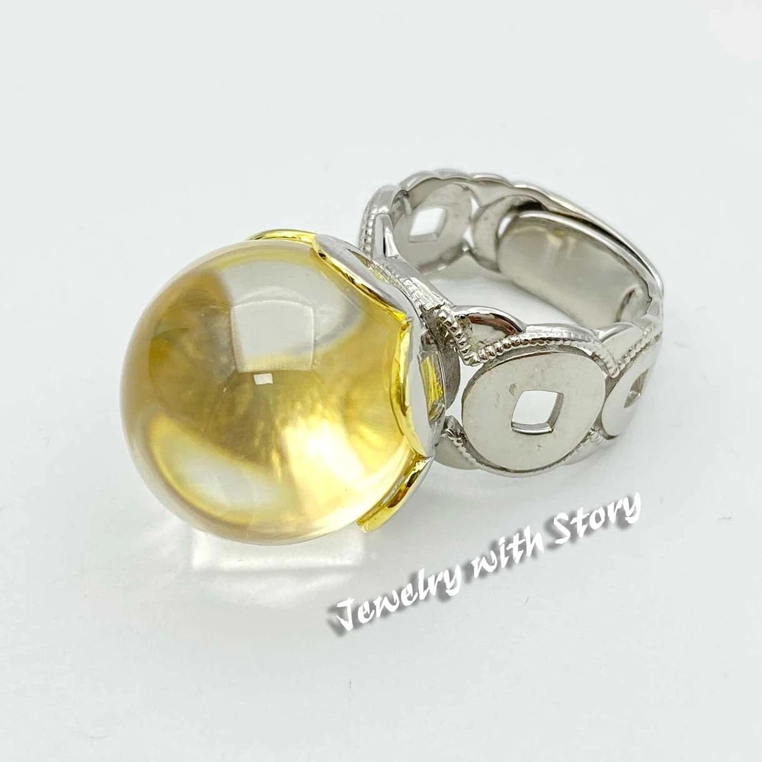 925银合成锆石戒指 A4XX-21135 自然系列 孔方  戒指   M1