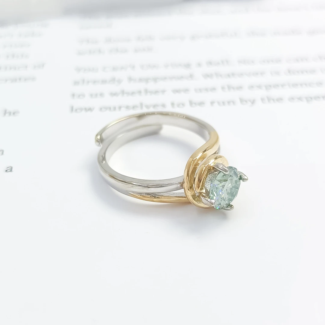 铜合金莫桑石戒指 GTL-53479  戒指轻奢时尚气质简约百搭欧美