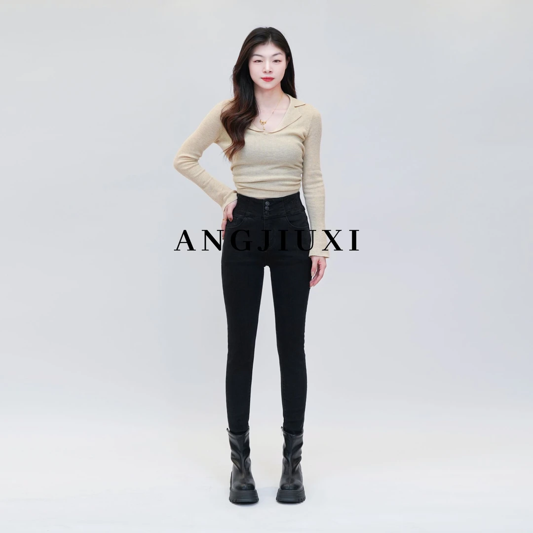 【昂玖熙】·黑灰凯旋·秋季新款高弹紧身显瘦洋气提臀铅笔牛仔裤女