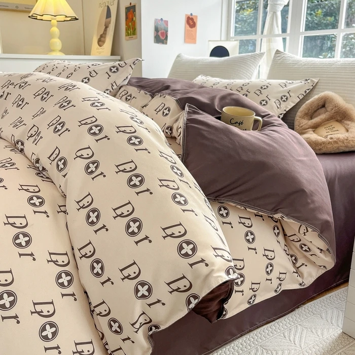 LangSha/浪莎南通100%斜纹磨毛亲肤加厚四件套床上用品床单款被罩