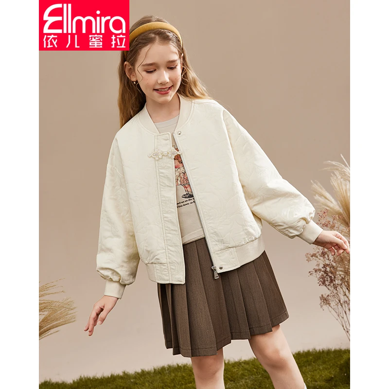 7675女童夹克外套棒球服春秋短款上衣2023新款洋气女孩薄款亲子装