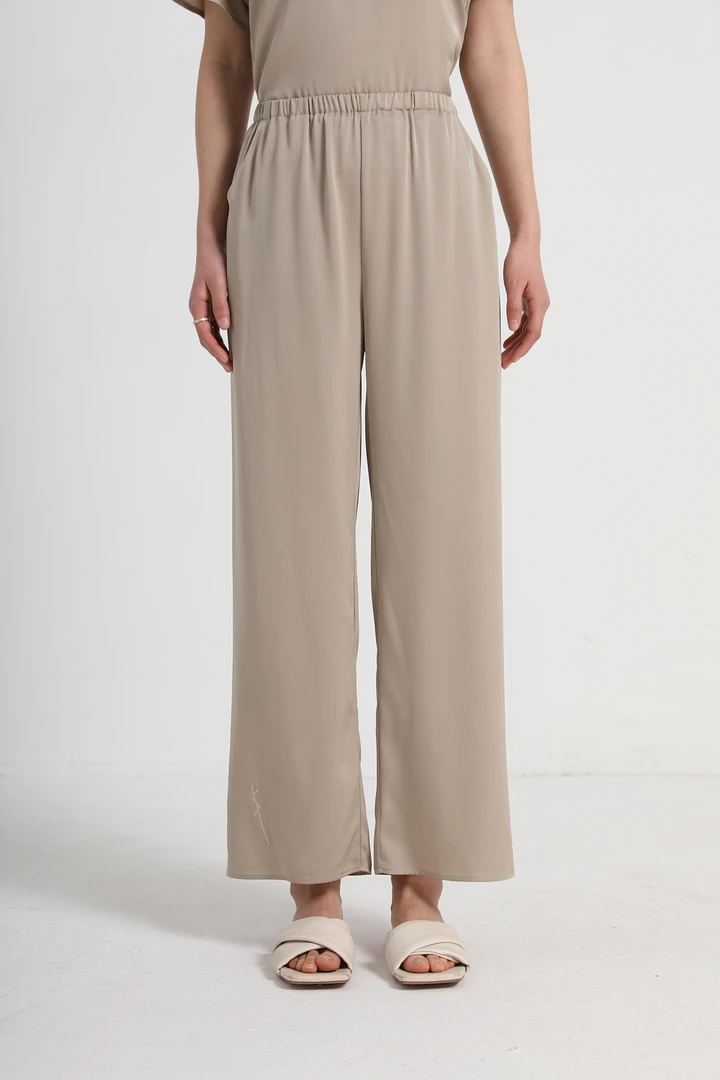 【重磅桑蚕丝】26姆米双乔缎纯色经典百搭休闲长裤中腰直筒裤8712K