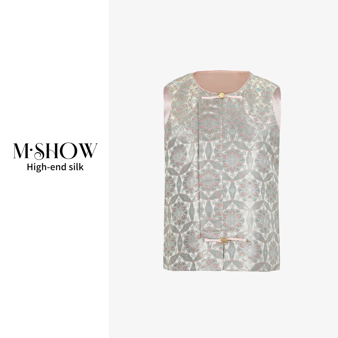 【钱小萍宝相花】宋锦100%桑蚕丝时尚百搭真丝马甲942M