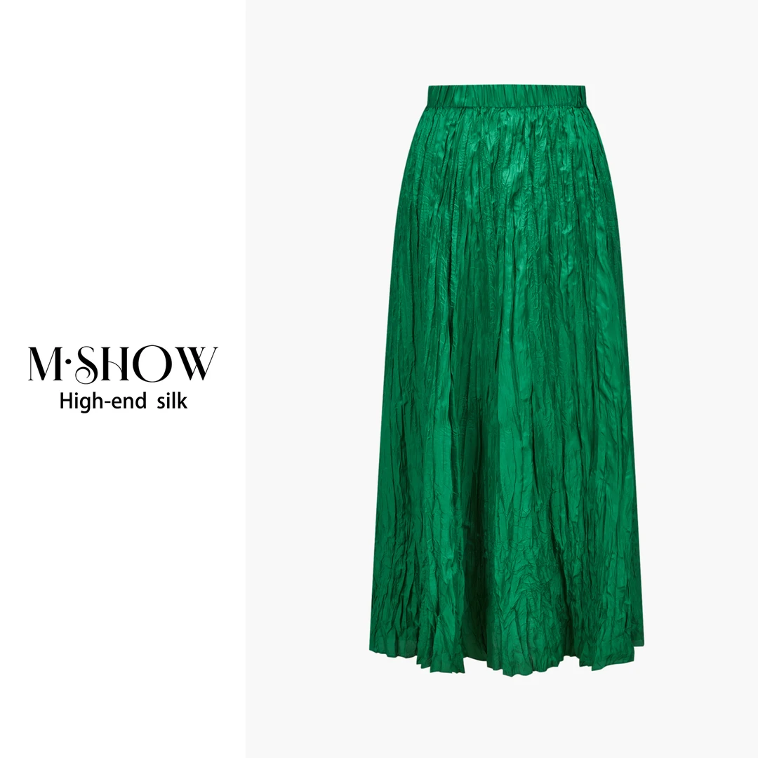 【100%桑蚕丝】22姆米电力纺纯色女士百搭真丝半身裙8905Q