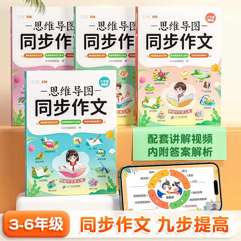 斗半匠小学生思维导图同步作文写作九步法好句好段积累单元习作